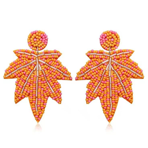 Joyería Bohemia Hecha a Mano con Cuentas y Bordados, Diseño Minimalista con Hojas Colgantes, por MULTI CRAFT - Product Image 6