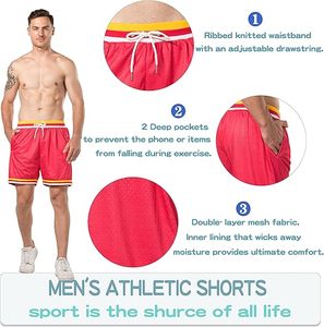 Shorts respirants pour hommes 100% polyester en maille, taille élastique, impression par sublimation graphique personnalisée, shorts pour hommes, meilleur short de rue - Product Image 4