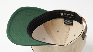 Casquette de baseball OEM 5 panneaux réglable unisexe adulte décontractée avec logo brodé en sergé de coton, visière verte - Product Image 4