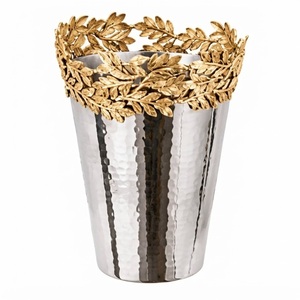 Modern Stainless Steel Ice <b>Bucket</b> With Rope Handles Double Walled Wine Bottle Chiller Pedestal <b>Champagne</b> Cooler <b>Bucket</b> For Hotel - Product Image 3