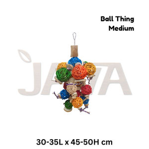 Juguetes para pájaros de madera ecológica Java con diseño ligero y duradero, modelo Ball Thing M (ID) - Product Image 2