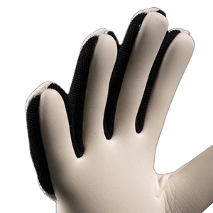Custom Design White and black Breathaprene Soccer Full Finger Goalkeeper Gloves 4mm German Latex Sillicon Inject Elastic strap - Product Image 3