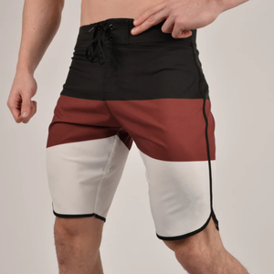 Short de bain décontracté pour homme en polyester écologique, color block, avec cordon de serrage, taille mi-haute, respirant et séchage rapide - Product Image 2