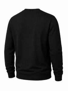 Sudadera de punto para hombre de 400 GSM, negra, con cuello alto, ajuste holgado, color liso, con logo personalizado impreso frontalmente, bolsillo, informal, para invierno, MOQ bajo - Product Image 6