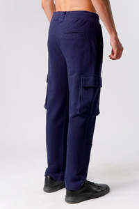 Pantalones Deportivos Personalizados para Hombre, Pantalones Deportivos Cargo Azul Oscuro, Cómodos Pantalones Deportivos con Cordón, Estilo Urbano - Product Image 2