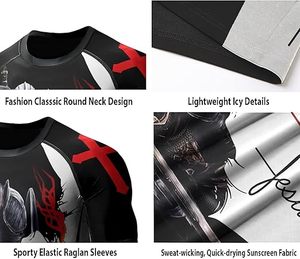 Cool Full Sublimation Polyester Manches Longues Hommes Personnalisé MMA Spider Rash Guard - Product Image 6