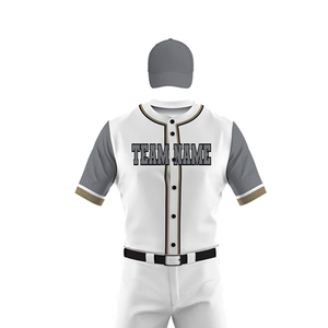 Men's Baseball Jersey Set <b>White</b> Gray Short Sleeve Team Name Front Embroidery 100% Polyester Breathable Regular Fit Adult All - Product Image 5