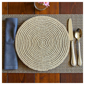 Meilleures ventes : Sets de table ronds tressés en corde de chanvre naturelle, corde de jute, résistants à l'huile et à la chaleur, en osier et en jonc de mer - Product Image 3