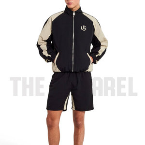 Ensemble short et t-shirt respirant en nylon à taille élastique, séchage rapide, confortable, style streetwear, couleur unie, pour homme - Collection automne - Meilleures ventes - Product Image 2