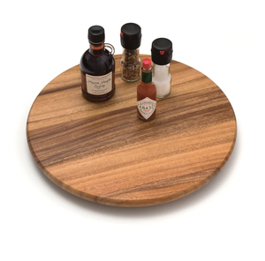 Plateau tournant en bois d'acacia, plateau Lazy Susan durable fait à la main, organisation de rangement de table, bois naturel - Product Image 6
