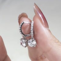 Boucles d'oreilles en or blanc 14 carats avec diamants de laboratoire 1 carat taille brillant certifiés IGI, plaqué or, design minimaliste, pour usage quotidien