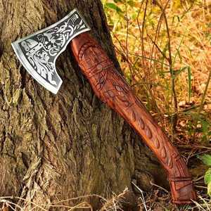 Custom Handmade Premium High Carbon Steel Builder's Hatchet Wooden <b>Handle</b> Fine Leather Sheath Kitchen Use THEWIZ CRAFTS 3-Year - Product Image 1