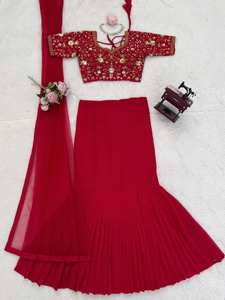 Lehenga Choli Clásico de Red con Acabado de Diseñador, Colección Boutique de Alta Gama, Lehenga Choli Premium a Precio de Mayoreo - Product Image 3