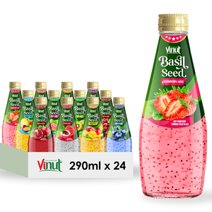 เครื่องดื่มเมล็ดโหระพา รสสตรอว์เบอร์รี 290 มล. ผู้ผลิต OEM ODM รับผลิตเครื่องดื่มฉลากส่วนตัว - Product Image 2