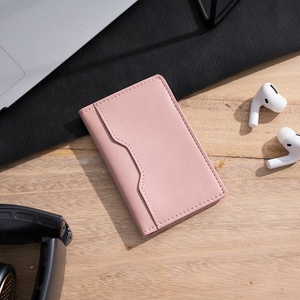 TILONSTAR TVW103 Custom Logo <b>Clear</b> ID Window Business Pink Leather Credit Card Holder for Women - Product Image 5