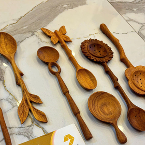 โรงงานเวียดนาม ผลิตช้อนไม้แกะสลักด้วยมือ ช้อนทำอาหารจากไม้ธรรมชาติ ผลิตภัณฑ์ทำมือ ช้อนทำอาหาร ขายส่ง ผู้ผลิตส่งออก - Product Image 1