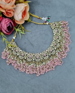 Heavy Choker Necklace With Earrings & Mang Tika Traditional Bridal <b>Wedding</b> <b>Accessories</b> Set for Women Ethnic Jewellery Wholesaler - Product Image 2