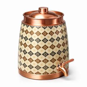 Dispensador de Agua de Cobre Hecho a Mano con Grifo, Tanque de Almacenamiento de Agua de Cobre, Contenedor de Agua Potable Ayurvédica para Hogar, Hotel, Restaurante - Product Image 6