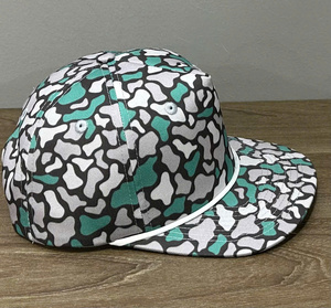 Gorra de Camuflaje con Cierre a Presión, Logotipo Personalizable, 5 Paneles, Visera Plana con Cuerda, para Adultos, Actividades Casuales al Aire Libre, Producción en Vietnam - Product Image 3