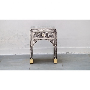 Traditional Design Solid Wood Bedroom Furniture with Bone Inlay <b>Small</b> <b>Bedside</b> <b>Table</b> for Home Farmhouse Living Room or Office - Product Image 1