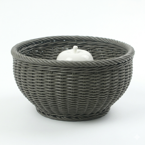 Washable Synthetic Rattan Fruit Bowl Food Grade PP Wicker <b>Bread</b> <b>Basket</b> for Hotel Restaurant Countertop Display Export Quality - Product Image 4