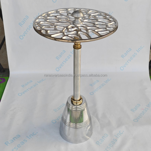 Elegant Aluminium Side <b>Table</b> Nickel Plating Cut <b>Work</b> Pattern Top Stylish Modern Customized Color Customized Shape Metal - Product Image 3