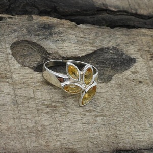 925 Sterling Silver Natural Citrine Gemstone <b>Ring</b> Handmade <b>Dainty</b> Yellow Stone Minimalist Engagement <b>Ring</b> for Women - Product Image 4