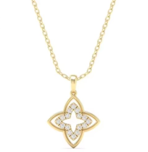 Ensemble de bijoux ethniques en or personnalisés, pendentif floral en diamant naturel 0,48 CT, boucles d'oreilles, bague pour femme, cadeau - Product Image 5