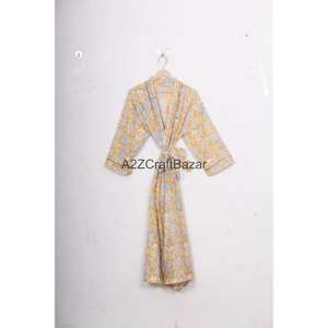 Kimono Ligero de Algodón para Mujer, Estampado Floral, Talla Única, Ropa de Playa, Cubre Bikini, para Verano y Otoño, Ropa de Dormir - Product Image 4