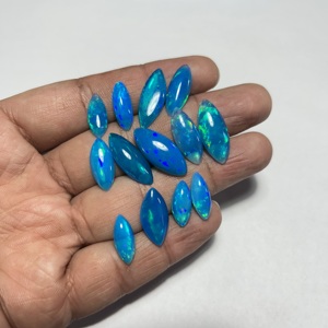 Ethiopian Opal Natural Gemstone Marquise Cut Cabochon Super Fine Quality Pryba Blue Color Color Play Loose Jewelry Making - Product Image 3