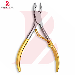 ผลิตภัณฑ์คุณภาพดีที่สุด กรรไกรตัดหนังกำพร้าเคลือบทอง สแตนเลสสองสี ที่ตัดเล็บมืออาชีพ อุปกรณ์ดูแลความงามสำหรับทำเล็บ - Product Image 2