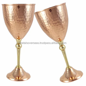 Copa de vino de cobre martillado de diseño antiguo de la India, superventas, copas de champán de cobre modernas, nuevo diseño de cobre puro - Product Image 3