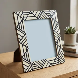Handcrafted Agate Quartz Marble Geometric Mosaic Photo <b>Frame</b> Natural Stone Tabletop Decorative Picture Display - Product Image 6