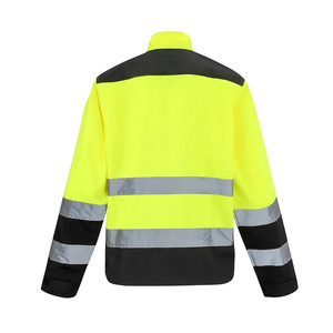 Custom Logo Hi Vis Reflective Safety Clothing Low MOQ Heavy Duty Multiple Pocket Fluorescent Yellow <b>Worker</b> Field <b>Jacket</b> Uniform - Product Image 2