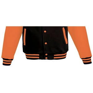 Veste universitaire en laine pour homme, col montant, hiver, en nylon et coton, logo personnalisé sur le devant, vente en gros - Product Image 5