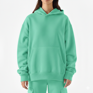 เสื้อฮู้ดดี้โอเวอร์ไซส์สไตล์คนเมืองสำหรับผู้หญิง ผ้าฟลีซสำหรับฤดูหนาว ทรงหลวม ใส่สบาย ผลิตจากผ้าฝ้าย 100% ดีไซน์ทันสมัย เหมาะสำหรับใส่ในชีวิตประจำวัน สไตล์ลำลอง - Product Image 1