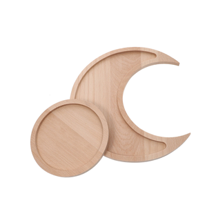 Bandeja rústica de madera con forma de luna y estrella para comida de fiesta Eid Ramadan, tamaño personalizado, forma redonda, muy vendida. - Product Image 1