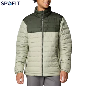 Chaqueta Acolchada SPOFIT para Hombre, Color Naranja y Negro, con Cuello Alto, Cierre de Cremallera, Resistente al Viento, para Invierno - Product Image 6
