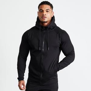 Fasion Gym Jogging Hoodie Men Heavyweight Quick Dry Hooded <b>Sweatshirts</b> Custom Logo Zip up Hoodies - Product Image 3