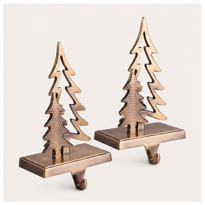 Wholesale Metal Christmas Tree <b>Stocking</b> <b>Holders</b> Set Of 2 Weighted Fireplace Mantel Hangers Durable Alloy Holiday Decoration - Product Image 5