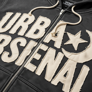 Custom Printed Distressed Embroidered <b>Patches</b> Logo Heavyweight Knee Cotton Hooded Casual Jogger Suit Hoodies <b>Shorts</b> Set <b>Men's</b> - Product Image 3