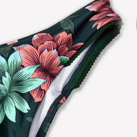 Conjunto de Tankini Bandeau de 3 Piezas para Mujer, Hecho a Medida, de la Mejor Calidad, Diseño Sólido con Logotipo Frontal, Poliéster/Nailon Ecológico y Transpirable