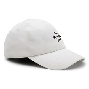 Casquette de baseball blanche à 6 panneaux avec logo arc et flèche brodé, unisexe, ajustable, en coton, décontractée, pour adulte et personnalisable - Product Image 2