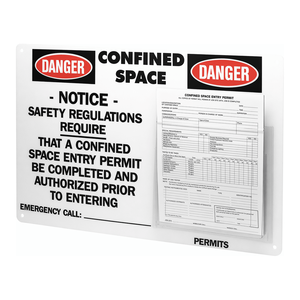 Tablero de permisos para espacios confinados Brady, para montaje en pared, para la gestión de permisos en el lugar de trabajo industrial - Product Image 1