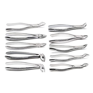 Ensemble de forceps d'extraction dentaire en acier inoxydable, poignée moletée manuelle, instruments chirurgicaux de classe I - Product Image 5