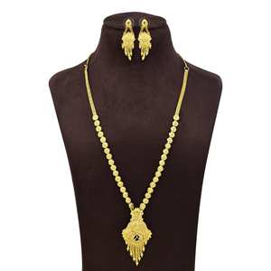 สร้อยคอทองชุบไมโคร 14K 18K 24K แฟชั่นขายส่ง ชุดเครื่องประดับดีไซน์ดั้งเดิม ชุดเครื่องประดับทองชุบไมโครแบบยาว - Product Image 2