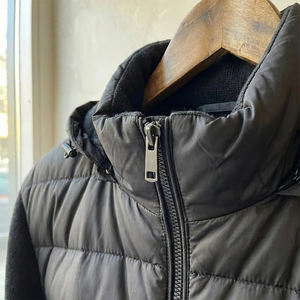 High Quality <b>Men's</b> <b>Cardigan</b> Down Jacket Black Color Nylon Polyester Cotton Filling Windproof Puffer Down Jacket For Adult - Product Image 3