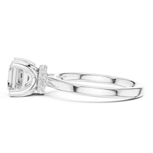 Anillo de Diamante Cultivado en Laboratorio con Halo Oculto de Corte Redondo Luminoso, Anillo de Boda Unisex de Oro Sólido de Prestigio - Product Image 6