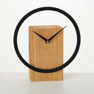 Horloge de bureau carrée en bois massif, motif grainé minimaliste, horloge de table silencieuse à quartz analogique, horloge de bureau moderne - Product Image 4