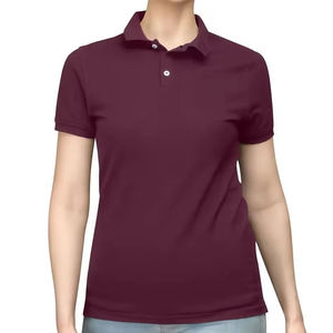 T-shirt pour femme de haute qualité, décontracté et professionnel, à manches courtes, col ajusté, respirant, séchage rapide, tricoté, 100% coton - Product Image 3